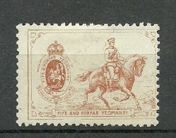 Fife And Forfar Yeomanry Military Poster Stamp Vignette (*) Horse Pferd - Chevaux
