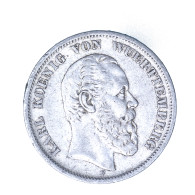 Allemagne-Royaume De Wurtemberg-Karl Ier 5 Mark 1876 Stuttgart - 2, 3 & 5 Mark Plata