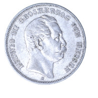 Allemagne-Duché De Hesse Ludwig III 5 Mark 1876 Darmstadt - 2, 3 & 5 Mark Silver