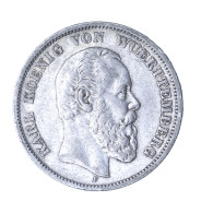 Allemagne-Royaume De Wurtemberg-Karl Ier 5 Mark 1876 Stuttgart - 2, 3 & 5 Mark Plata