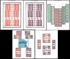 Israel 1966 - Mi.Nr. 325,327 Sheets Tete Bleche Booklet Gutter  FULL TABS DELUXE MNH ** Postfris** PERFECT GUARENTEED - Ongebruikt (met Tabs)