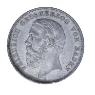 Allemagne-Grand Duché De Bade Friedrich I 5 Mark 1875 Karlsruhe - 2, 3 & 5 Mark Zilver