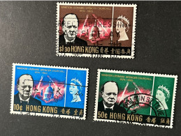 (stamp 16-5-2023) 3 Used Stamps (Hong Kong) - Winston Churchill - Sir Winston Churchill