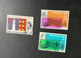 (stamp 16-5-2023) 3 Used Stamps (Hong Kong)  UNESCO + WHO - Gebruikt