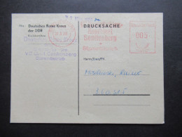DDR 1988 Postkarte Mit AFS / Freistempel Deutsche Post VE DRK KOmbinat Senftenberg Stammbetrieb / Einladung Blutspende - Covers & Documents
