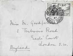 IRLANDE EIRE - LETTRE DE CURRAGH CHILL DARA 1941 - TIMBRE VOLONTAIRE DE L INDEPENDANCE DE 1941 POUR LONDRES, A VOIR - Brieven En Documenten