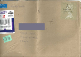 Vignette D'affranchissement De Guichet Horizon _ QEII Dorée Et Non Dentelée - Devant D'enveloppe Pour La France - Storia Postale