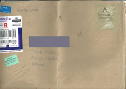 Vignette D'affranchissement De Guichet Horizon _ QEII Dorée Et Non Dentelée - Devant D'enveloppe Pour La France - Lettres & Documents