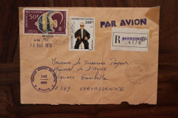 1975 Comores Moroni Cover Air Mail France Trésorerie Carcassonne Registered Reco - Isole Comore (1975-...)