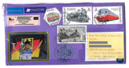 Czech Republic Cover With Train & Airplane Stamps Sent To Peru - Cartas & Documentos