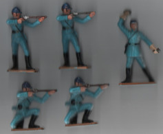 Starlux Lot De 5 Soldats Bleus  ( Deux Doubles ) - Starlux