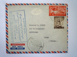 2023 - 1012  EGYPTE  :  1ère  LIAISON AERIENNE  " LE CAIRE / PARIS "  Par CARAVELLE  AIR FRANCE  1959   XXX - Lettres & Documents