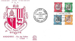 ANDORRE - FDC Ecu Des Vallées 1780 - 17.06.1961 - Gebruikt
