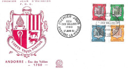 ANDORRE - FDC Ecu Des Vallées 1780 - 17.06.1961 - Oblitérés