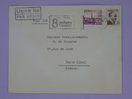 BS19  TURQUIE  BELLE LETTRE  RARE 1955 PAR AVION UCAK ILE    A PARIS FRANCE +  + AFFR. INTERESSANT+ - Briefe U. Dokumente