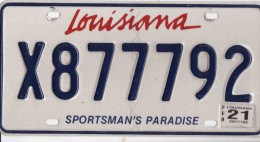 Plaque D' Immatriculation USA - State Louisiana, USA License Plate - State Louisiana, 30,5 X 15cm, Fine Condition - Number Plates