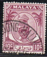 MALAYA PERAK MALESIA 1950 SULTAN YUSSUF IZZUDIN SHAH 10c USED USATO OBLITERE' - Perak