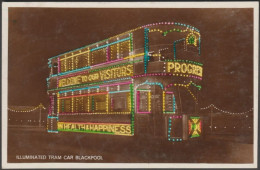 Illuminated Tram Car, Blackpool, Lancashire, C.1930 - RP Postcard - Blackpool
