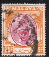 MALAYA PERAK MALESIA 1950 SULTAN YUSSUF IZZUDIN SHAH 25c USED USATO OBLITERE' - Perak