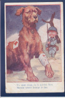 CPA 1 Euro Chien Militaire Dog Position Humaine Illustrateur écrite Prix De Départ 1 Euro - Hunde