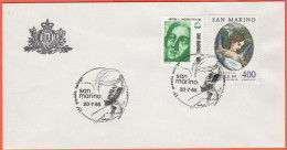 SAN MARINO - 1984 - 50 Lavoisier + 400 Correggio-Natale 1984 + Annullo 15° Premio Asiago - Ufficio Filatelico Di Stato - Storia Postale