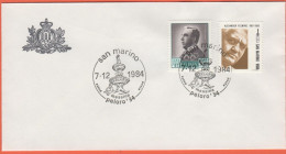 SAN MARINO - 1984 - 300 Pre Olimpica-Vikelas + 150 Fleming + Annullo Peloro '34 - Ufficio Filatelico Di Stato - Covers & Documents