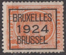 BELGIQUE  Préoblitéré  Type Houyoux 1c Orange  BRUXELLES 1924 BRUSSEL  Scan Recto Verso - Typos 1922-31 (Houyoux)