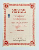 PORTUGAL-GUIMARÃES-SANDE- Chromolit Portugal- Titulo De 100 Acções -100.000$00 - Nºs 006901 A 007000 - Industrie