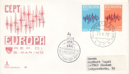 SAN MARINO  1972  EUROPA CEPT FDC - 1972