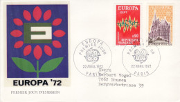 FRANCE  EUROPA CEPT 1972 FDC - 1972