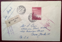 Posta Aerea Sa34 1958 1000L Lettera Air Mail>New York USA (Vatican Vaticano Cover Lettre Par Avion Italia Italy Italie - Briefe U. Dokumente