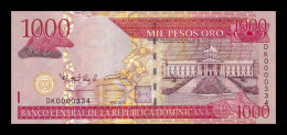 República Dominicana 1000 Pesos Oro 2010 Pick 180c Low Serial 334 Sc Unc - República Dominicana