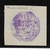 Cachet MAGZEN MARRAKECH N°15 - Octogonal Violet S/fragment - 1892 - TTB - Postes Locales & Chérifiennes