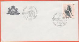 SAN MARINO - 1977 - 170 Le Virtù Civili-Speranza + Annullo Giornata Numismatica San Marino '77 Del 02/09/77 - Ufficio Fi - Covers & Documents