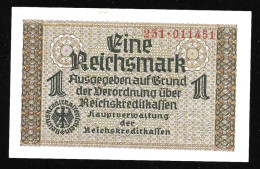 One Reichsmark 1943 WWII Circulated In Greece (during Occupation) Choice UNC! - Otros & Sin Clasificación