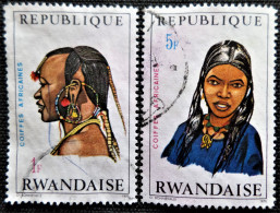 Rwanda 1971 African Headdresses   Stampworld N°  441 Et 442 - Gebruikt