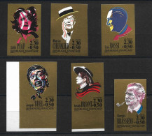 France 1990 N°2649/54** Non Dentelés . Chanson Frçs. Piaf, Brel, Rossi, Chevalier, Brassens, Bruant. Cote 120€. - 1981-1990