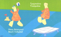 Greece:Used Phonecard, OTE, 3 EUR, Athens Olympic Games 2004, Beach Volleyball, Trampoline - Griechenland