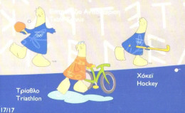 Greece:Used Phonecard, OTE, 3 EUR, Athens Olympic Games 2004,Triathlon, Hockey - Griechenland