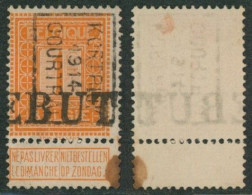 Pellens - N°108 Préo "Kortrijk 1914 Courtray" Position B Incomplet + Griffe REBUT (n°2295) - Rolstempels 1910-19