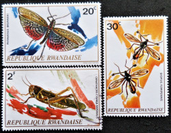 Rwanda 1973 Insects   Stampworld N°  537_538_541 - Gebruikt