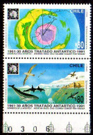 Chili Chile 1070/71 Traité Antarctique, Préservation De La Faune, Cétacés, Phoque, éléphant, Albatros, Oiseaux - Antarctisch Verdrag