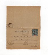 !!! NVELLE CALEDONIE, ENTIER POSTAL CACHET CORR. D'ARMEES NOUMEA 1896 POUR LILLE AVEC TEXTE - Storia Postale