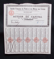 Action - Société Française Du Plomb Et Des Métaux Non Ferreux - 100 Francs - Paris 1949 - Industrie