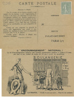 Carte Illustrée SEMEUSE 140 15c NEUF LOI ENCOURAGEMENT NATIONAL FAMILLES NOMBREUSE > DEPUTÉ - Boulanger  - Alimentation