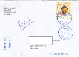CHRISTOPHER COLUMBUS, DISCOVERY OF AMERICA, FINE STAMPS ON COVER, 2021, ROMANIA - Storia Postale