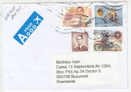 KING BAUDOUIN, QUITAR SINGER, MOTORBIKE RACERS, FINE STAMPS ON COVER, 2021, BELGIUM - Lettres & Documents