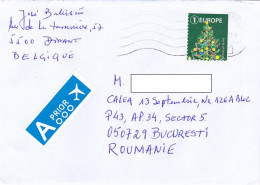CHRISTMAS TREE, FINE STAMPS ON COVER, 2021, BELGIUM - Storia Postale