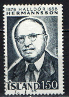 ISLANDA - 1978 - HALLDOR HERMANNSSON - PROFESSORE UNIVERSITARIO - USATO - Used Stamps