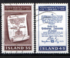 ISLANDA - 1976 - BICENTENARIO DEL SERVIZIO POSTALE IN ISLANDA - USATI - Used Stamps